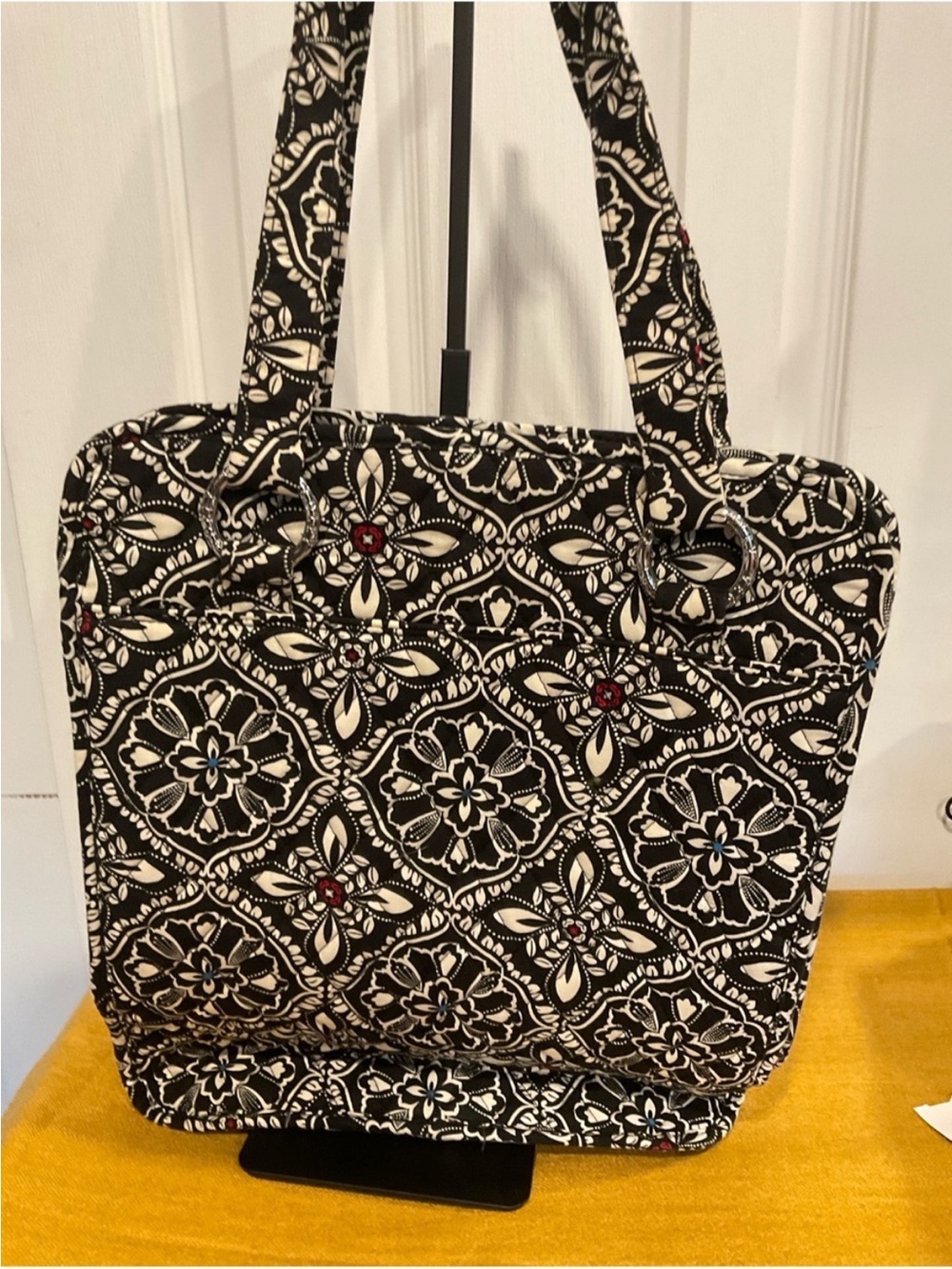 Barcelona (Black and White) Vera Bradley Tote Bag - Picture 5 of 9